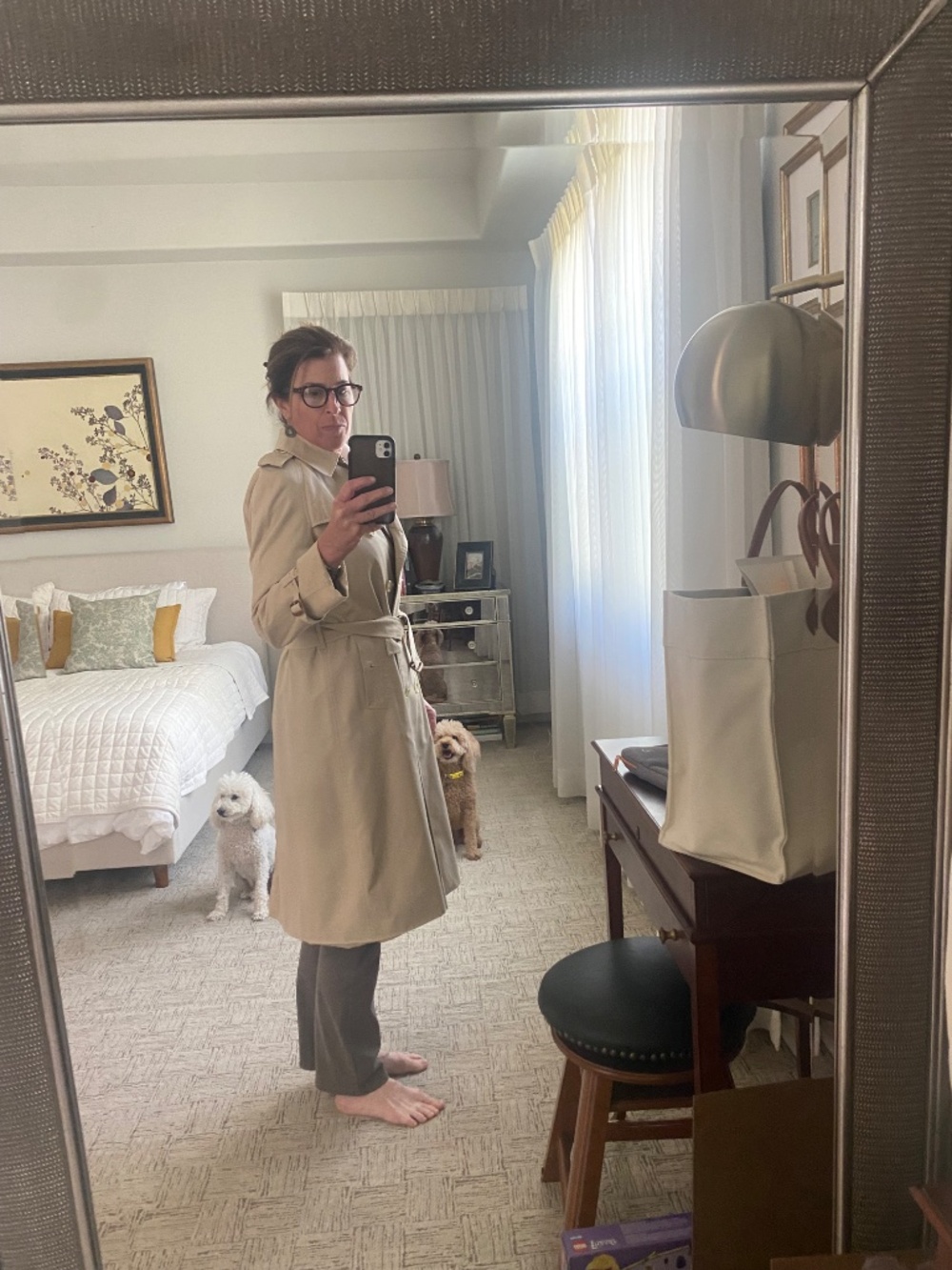 Vintage Burberry Trench Coat Women 10 Long; Beige Belted Lined Burberrys - Picture 16 of 16